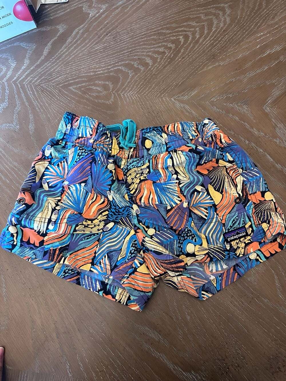 Patagonia Kids' Costa Rica Baggies Shorts 3" Joy Pitch Blue Abstract Print